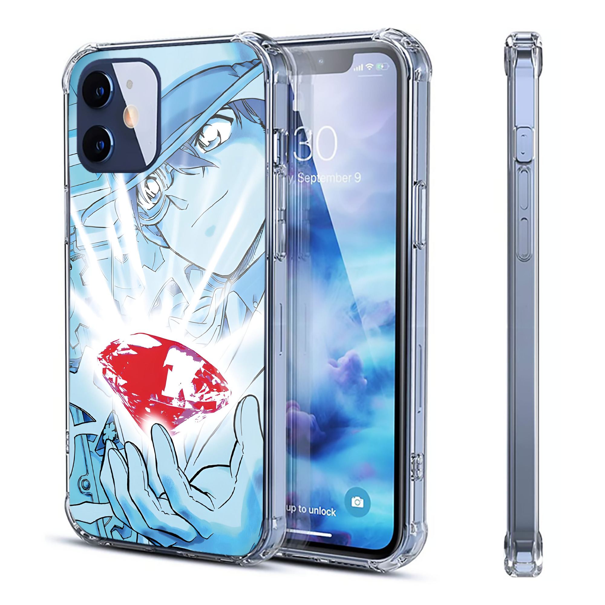 （画像用） 名探偵コナン Detective Conan 【iPhone 12シリーズ対応】透明スマホケース（クリアソフトケース）